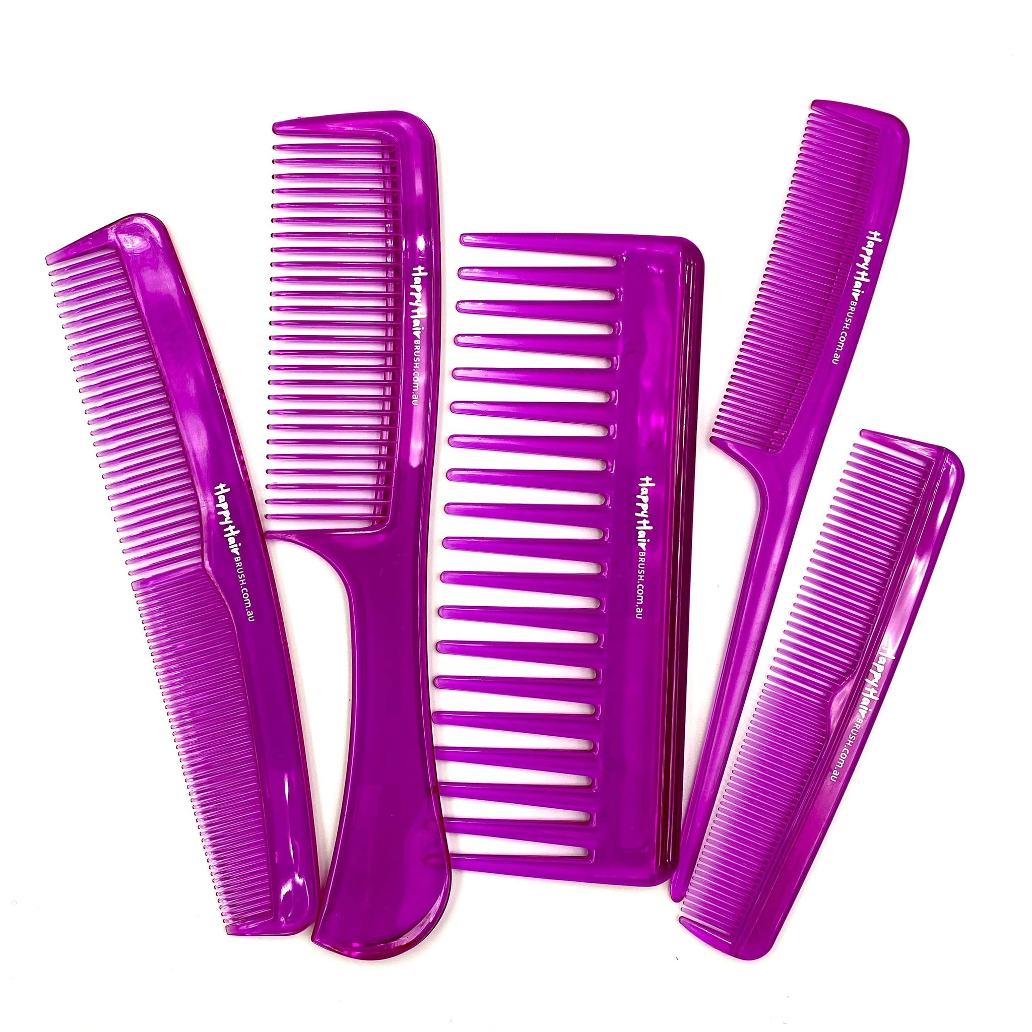 Hair Combs 5 Pack Pink Happy Hair Brush NZ